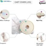 Tynor leg cast cover for preventing water from penetrating