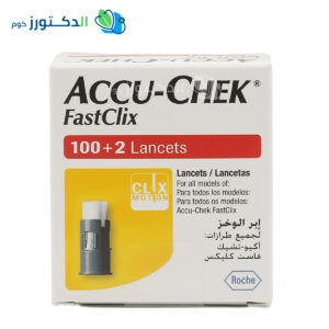 ابر وخز السكر اكيو تشيك لقياس السكر 100 شريط + 2 هدية Acua-check fastclix lancets