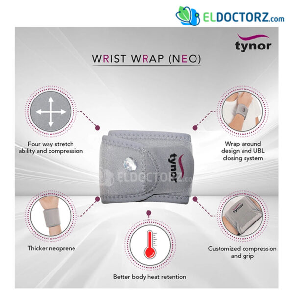 دعامة معصم اليد لعلاج اصابات المعصم Tynor wrist wrap neoprene