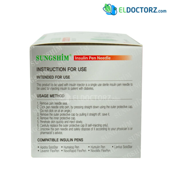 Sungshim insulin pen needles for injection pain relief