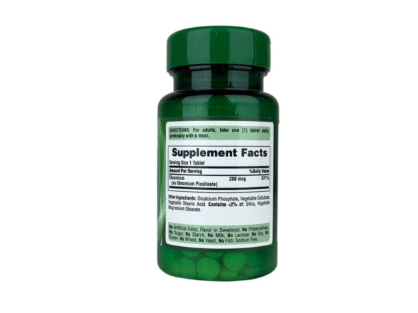 Chromium Supplement 200 mcg Yeast Free 100 Tablets