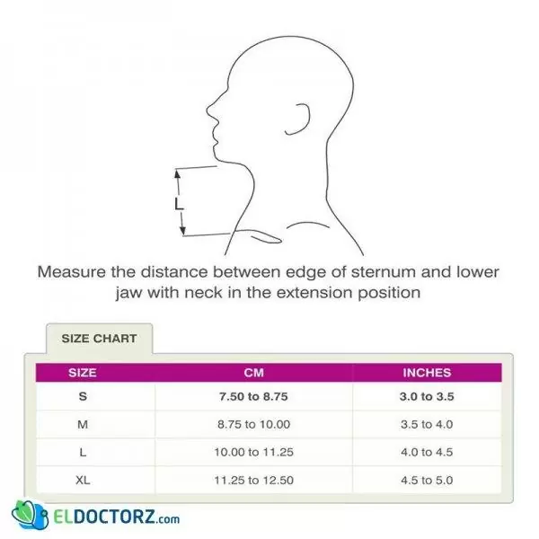 tynor cervical collar soft size chart
