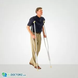 عكاز تحت الإبط ألومنيوم مستورد | Push Button Aluminium Crutches