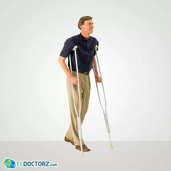 عكاز تحت الإبط ألومنيوم مستورد | Push Button Aluminium Crutches