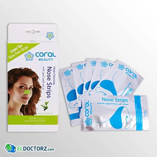 لصقات ازالة الرؤوس السوداء | Coral Beauty Deep Cleansing Green Tea Nose Pore Strips
