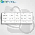 Size table for Air Cast