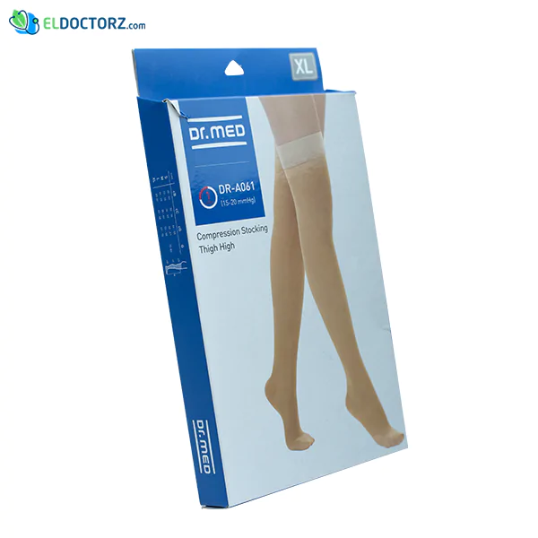 Thigh high compression stockings for varicose veins treatment