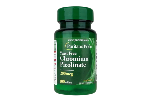 كبسولات الكروميوم للتخسيس 200 مكجم 100 قرص Chromium Picolinate 200 mcg Yeast Free